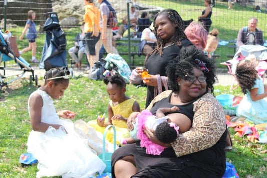 image of woman with children outside 
