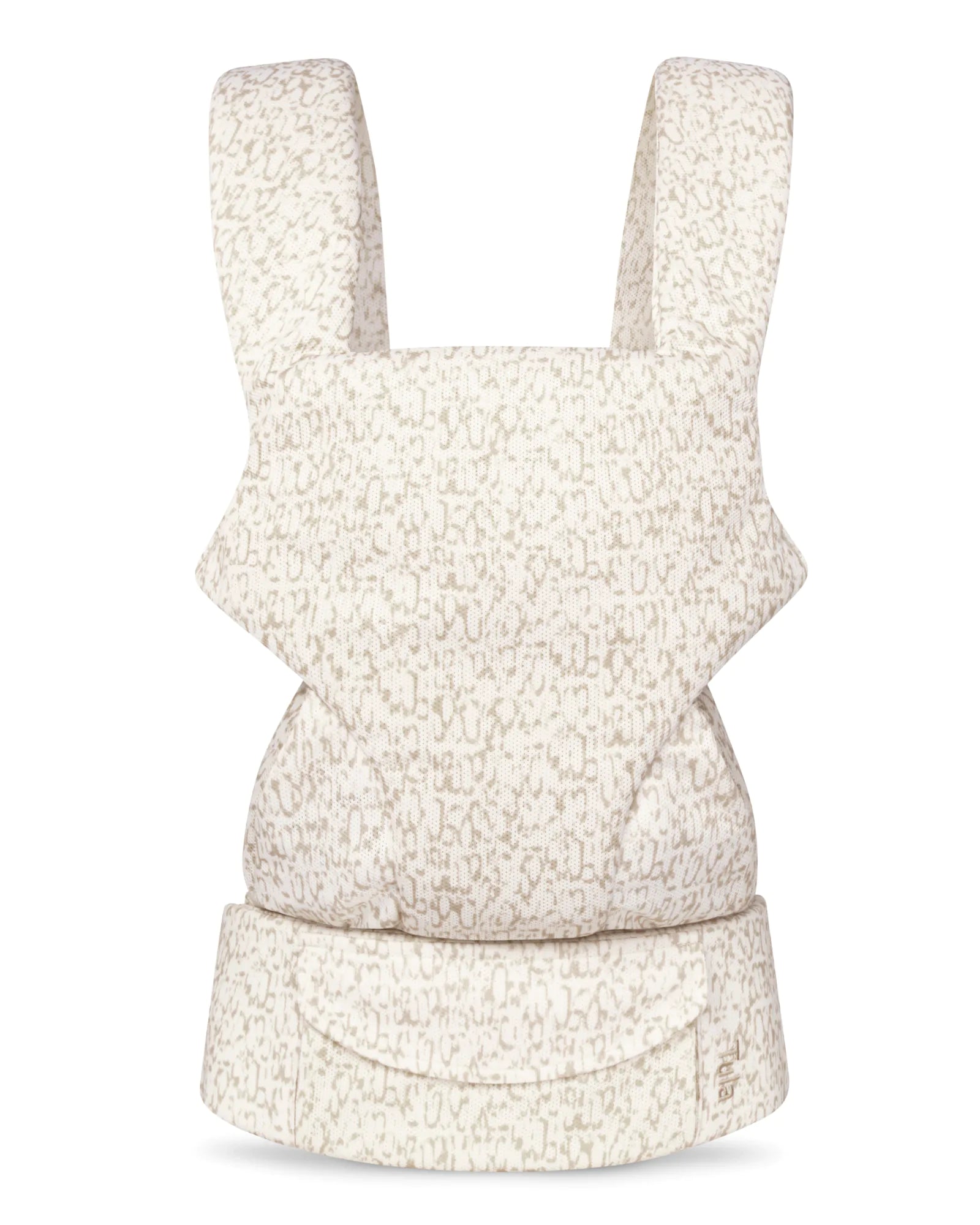 A mesh baby carrier in a light beige and white micro-patterned fabric, shown on a clean white background.