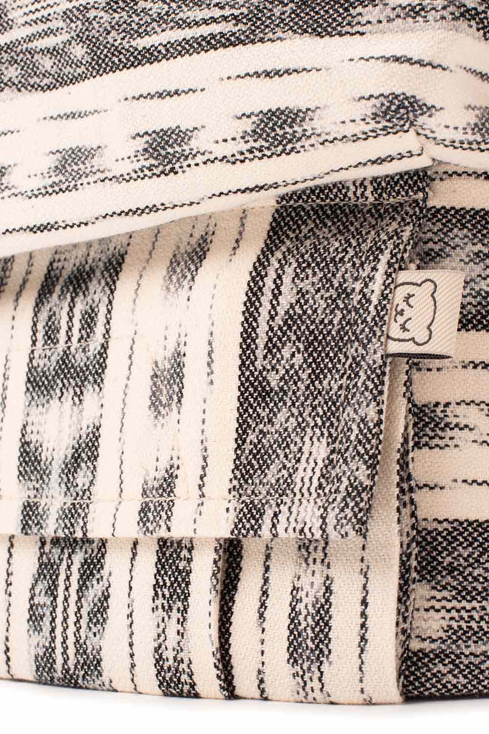 Black and White Ikat - Signature Handwoven Free-to-Grow Baby Carrier