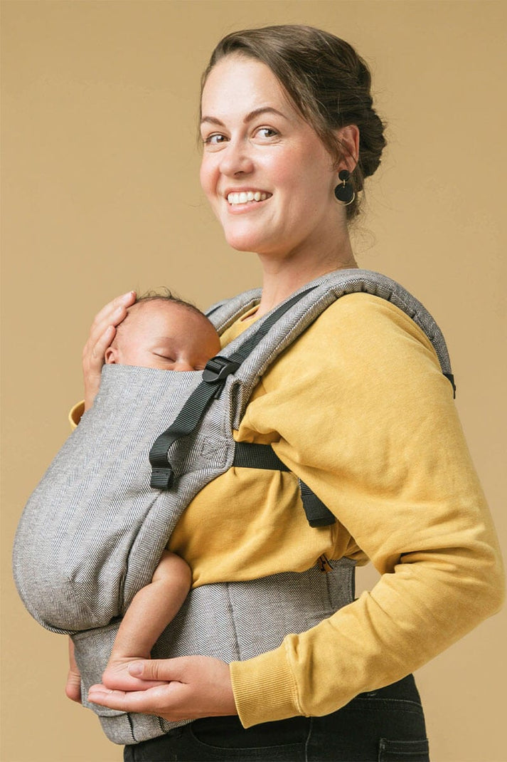 Natural Linen Baby Carrier FreeToGrow Ash Grey Baby Tula Baby